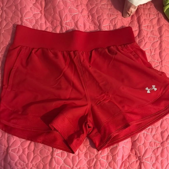Under Armour Pants - Under Armour Women's Red Athletic Shorts